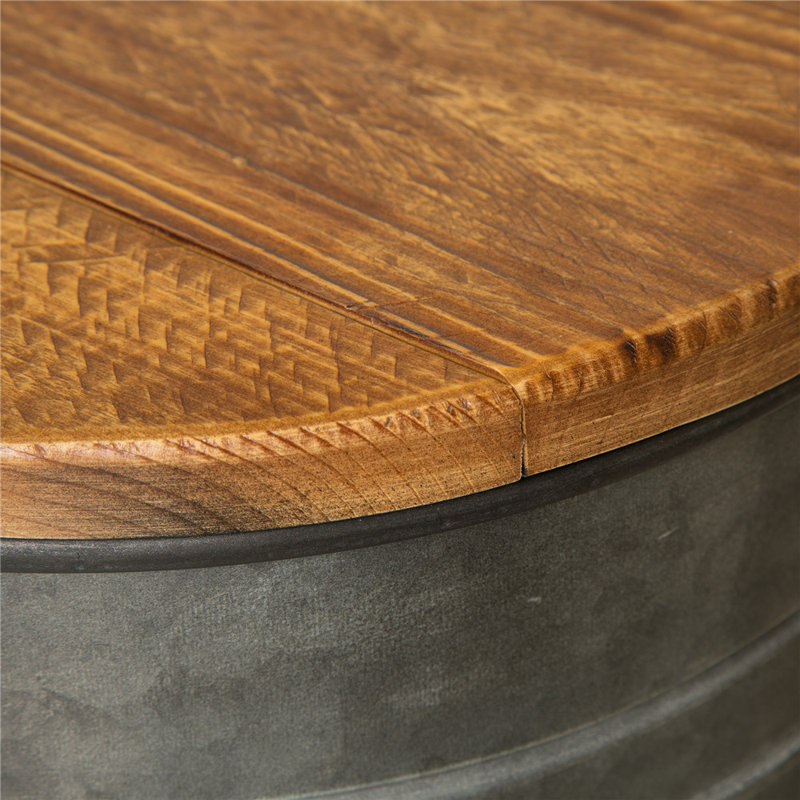 Nicky Solid Wood Top Nesting Tables, Galvanized