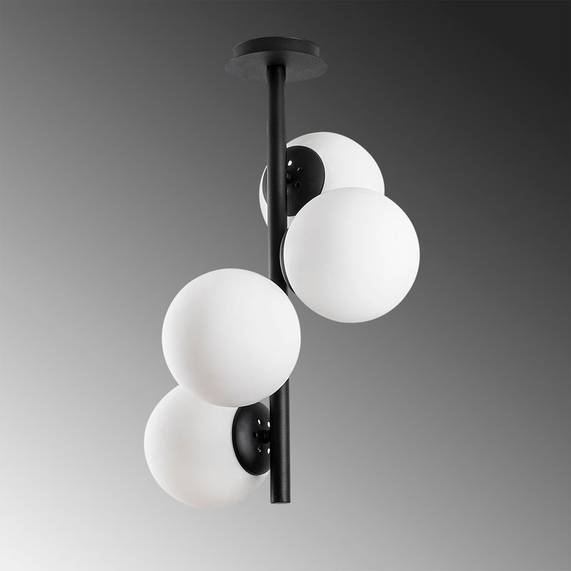 Luminaire suspendu sphérique unique à 4 lumières Creline