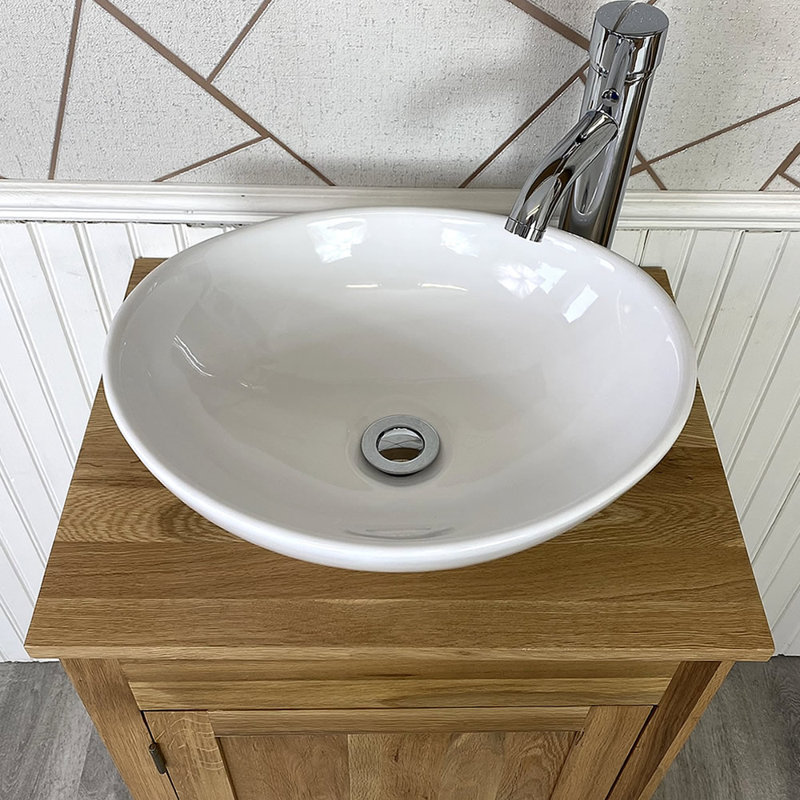 Marti 515mm Single Bathroom Vanity with Vessel Ceramic Basin, Oak