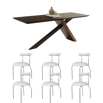 French style simple rectangle dining table sets