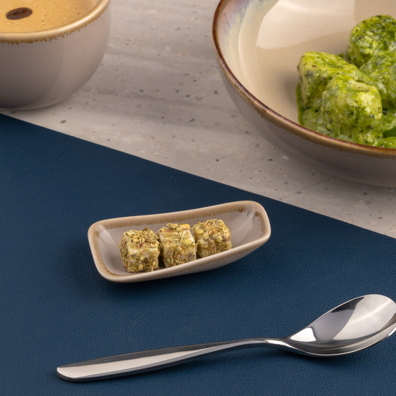 SPLASH BEIGE Premium Porcelain Vital Rectangle Serving Plate, 3.2x1.7" | Microwave & Dishwasher Safe
