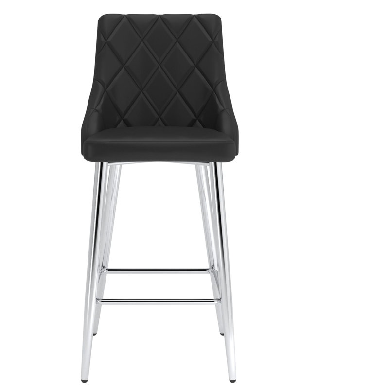 Tabouret de comptoir 26 po Bella, ensemble de 2, en noir, Noir