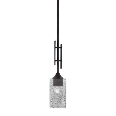 Mini-luminaire suspendu Uptowne, fini en granit foncé avec verre de 4 po