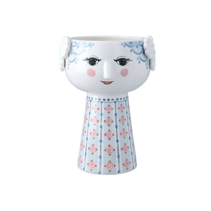 Eva vase, light blue, Height 7.3 in