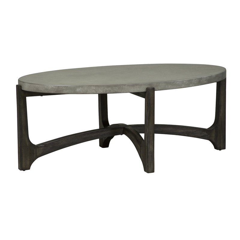 Fowey Oval Cocktail Table w/ Concrete Composite Top