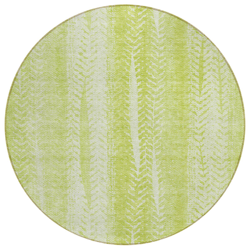 Tapis intérieur lavable 8 po vert et ivoire