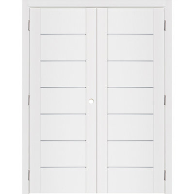 Double porte intérieure stratifiée blanc doux pré-suspendu Stile 009