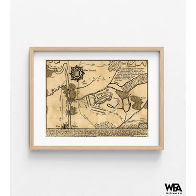 Bataille de Fort Eduard, reproduction de maison de champ de bataille ancien, art mural de guerre antique, décoration de salon carte rustique, homme caverne, histoire, art mural