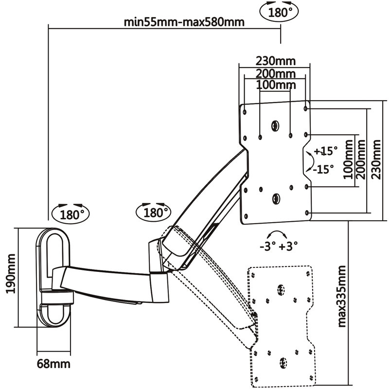 Symple Stuff Single Screen Wall Mount