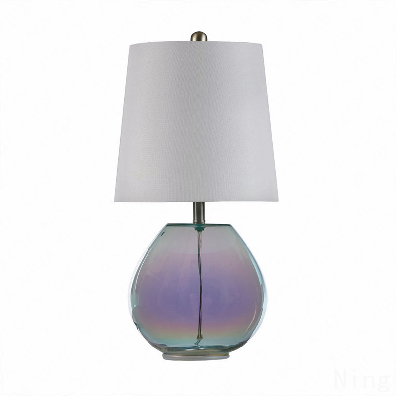 1-Piece Modern Green Glass Accent Lamp