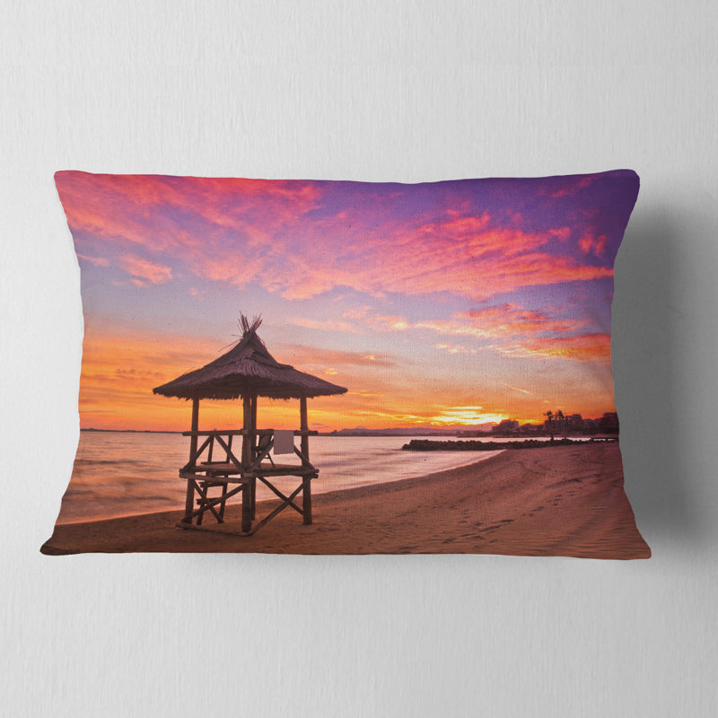 Poste de sauveteur Seashore avec magnifique coussin de plage, Rectangle, 12 po x 20 po
