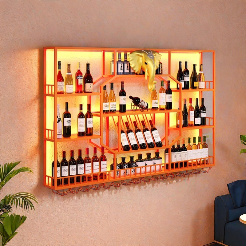 Porte-bouteilles mural Creative, Orange, H 47,2 po x l 55,1 po x P 7,8 po