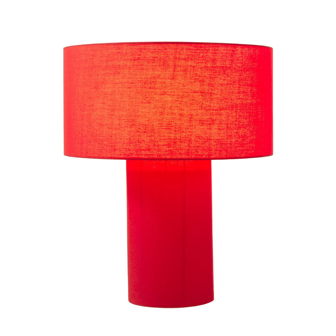Dimmable Linen Table Lamp, Crimson Red