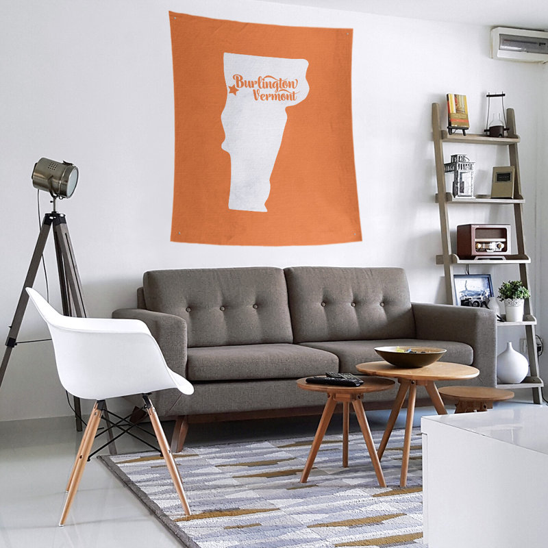 Tapisserie murale Burlington Vermont, H 80 po x l 68 po, Orange