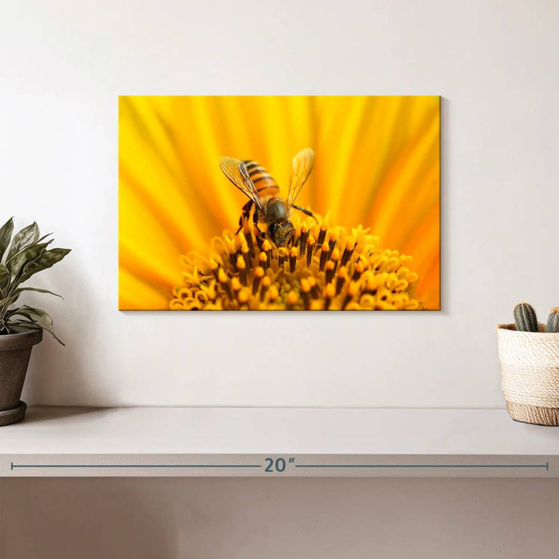 Harnek tournesol avec abeille, H 8 po x l 12 po