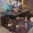 Black Rectangular Hight adjustable Solid wood Desks-108189803