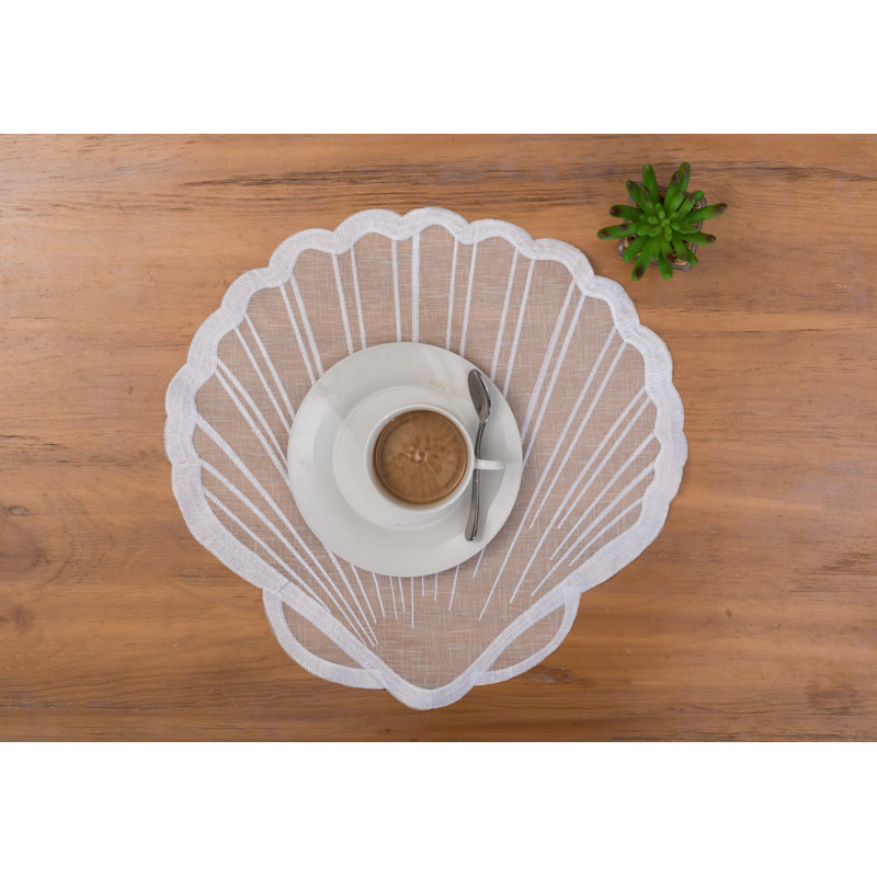 Ensemble de 6 napperons transparents en forme de coquillages