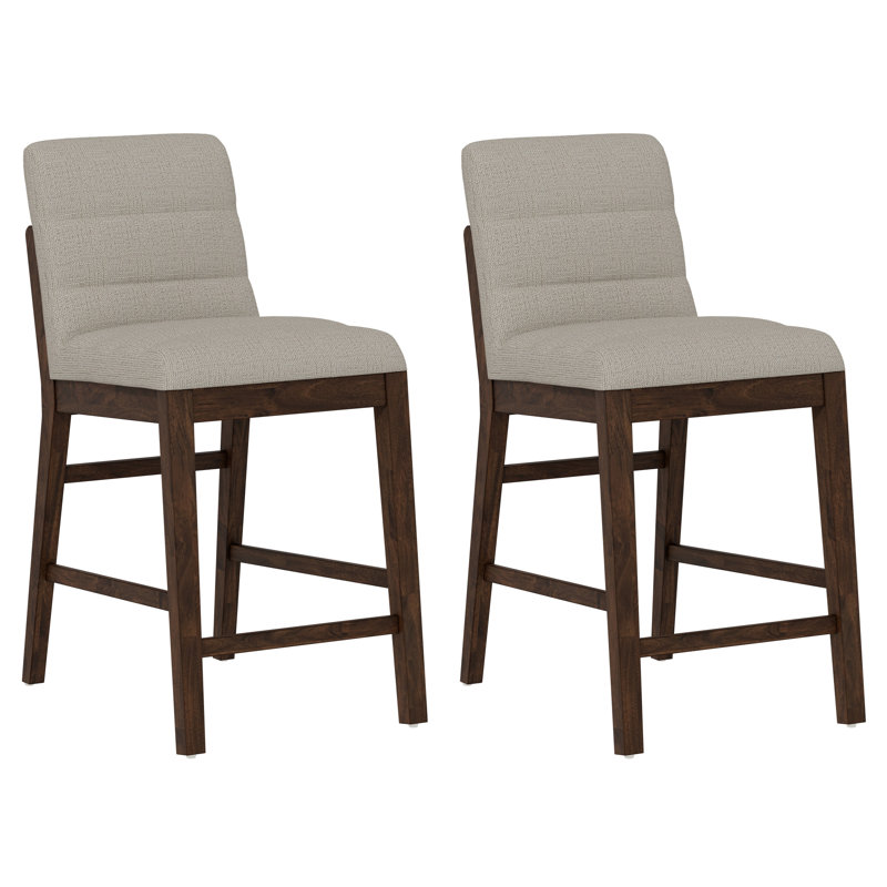 Tabouret de comptoir rembourré en bois massif