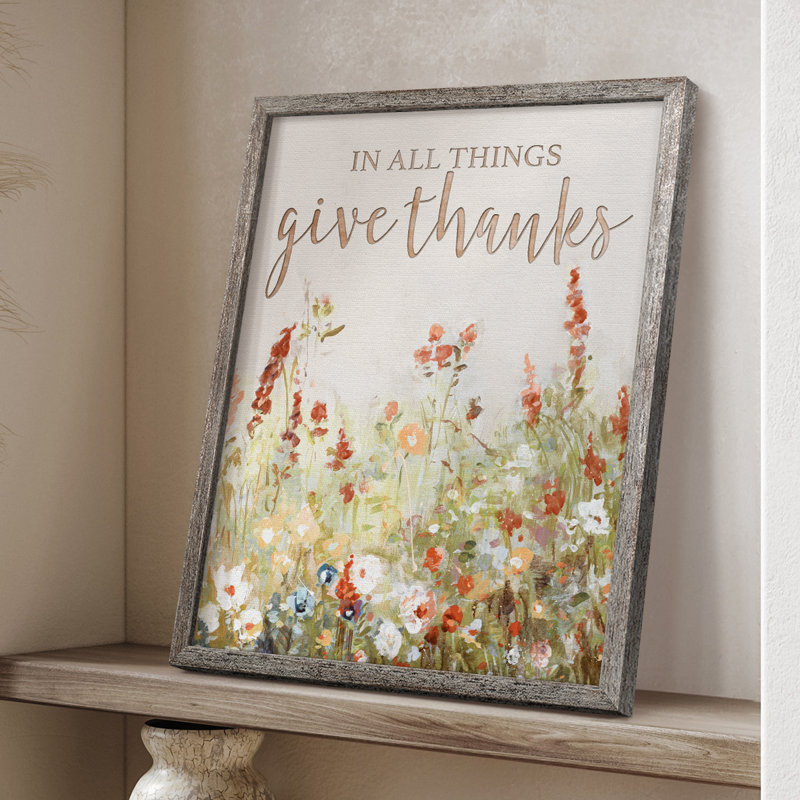 Give Thanks Framed Print - Solid Wood