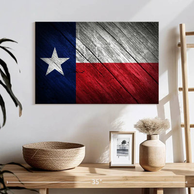 Borges Texas Flag On Wood