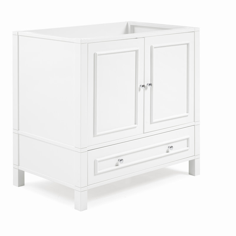 Williamsburg 36" White Pine Vanity Cabinet with Nickel Hardware