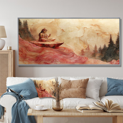Guthridge, l'hindouisme, la méditation de Dieu se connectant à la forêt I - Art mural de l'hindouisme