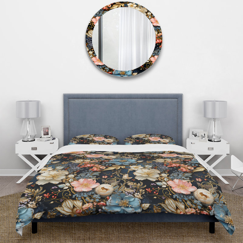 Eclectic Flower Patchwork Melody - Ensemble de housse de couette éclectique