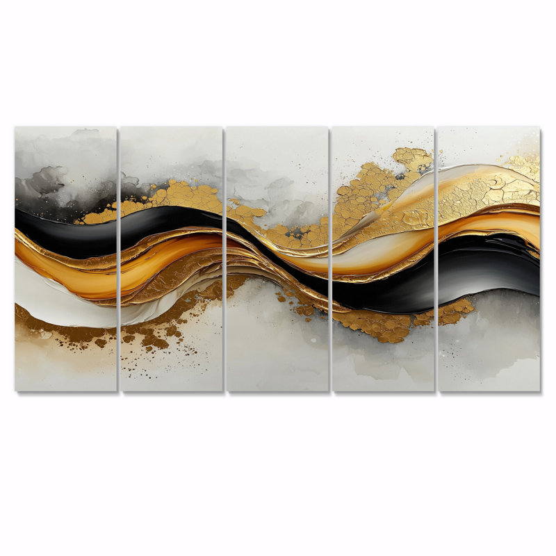 Zayd - Modern Wall Art - Ensemble de décoration murale abstraite, H 28 po x l 60 po, 5