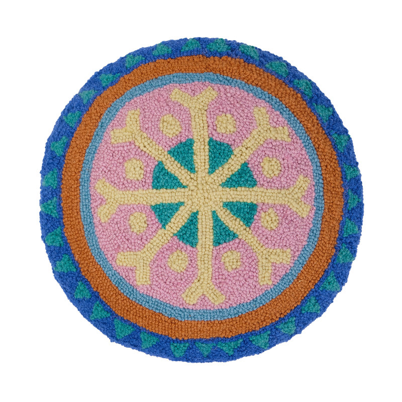 Coussin en laine à motif mandala festif