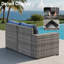 Ensemble modulaire d'extérieur en osier 13 pièces Sei avec accoudoirs ultra-larges, ensemble de conversation pour patio avec coussins et foyer-1086597723