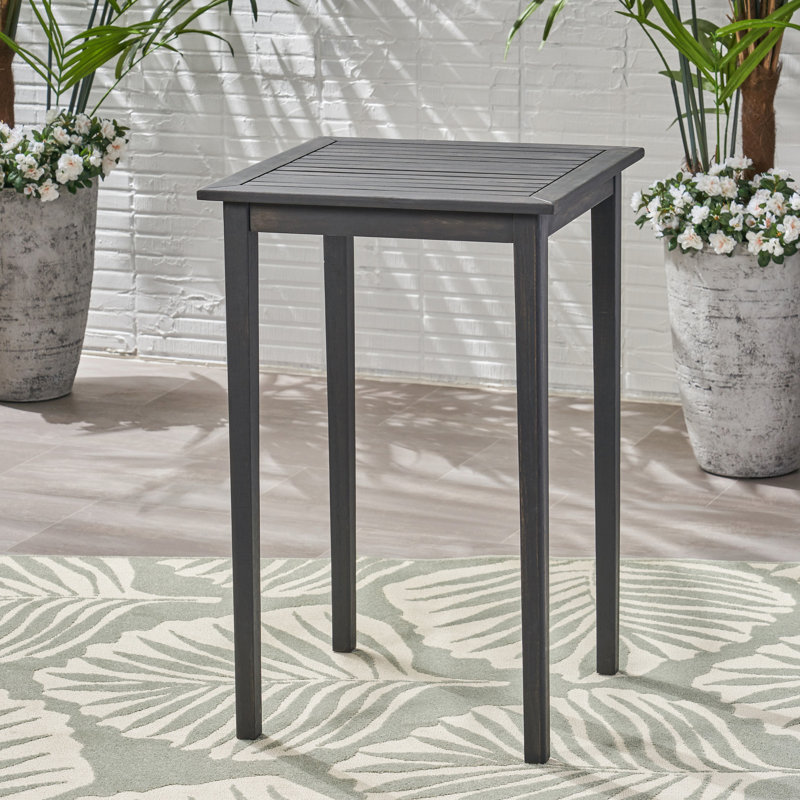 Table d'extérieur en gris foncé - bois, finition bois gris, facile à entretenir