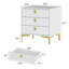 3-Drawer Modern Nightstand With Metal Legs-1204983214