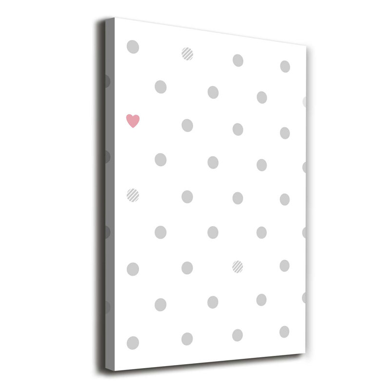 Dots And Hearts - Wrapped Canvas Print