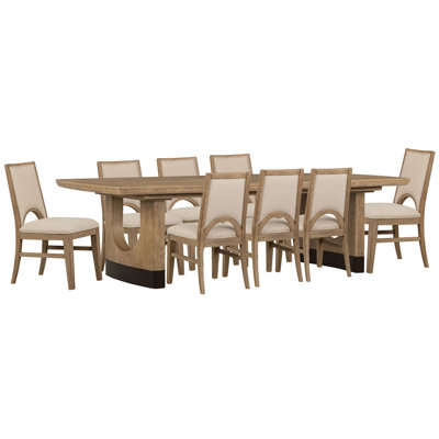 Table de salle à manger extensible à tréteaux avec 8 chaises d'appoint