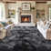 Dark gray shag area rug plush carpet