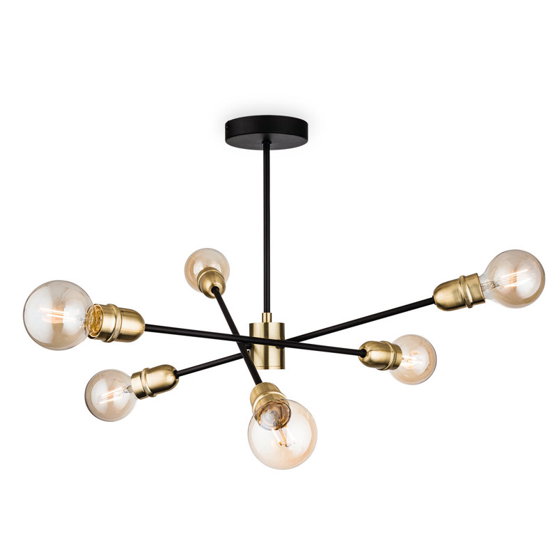 Semi Flush Ceiling Fittings Semi Flush Mount, Black Brushed Brass 