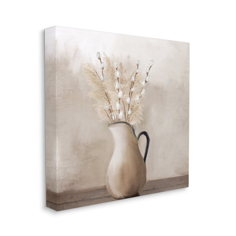 Chatte saule dans un vase par Kim Allen, H 36 po x l 36 po x P 1,5 po