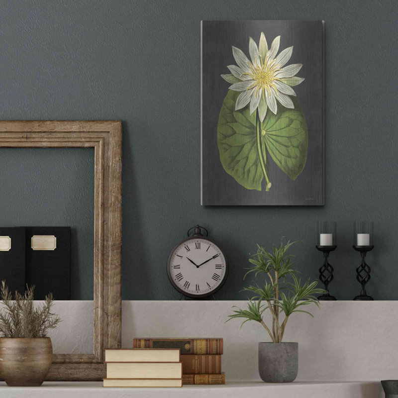 Luxe Art en métal «Lily» par lettré et doublé, métal «Lily» par lettré et doublé, H 16 po x l 12 po