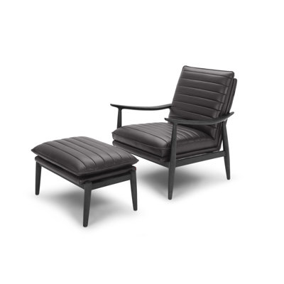 Lannie Upholstered Armchair with Footstool