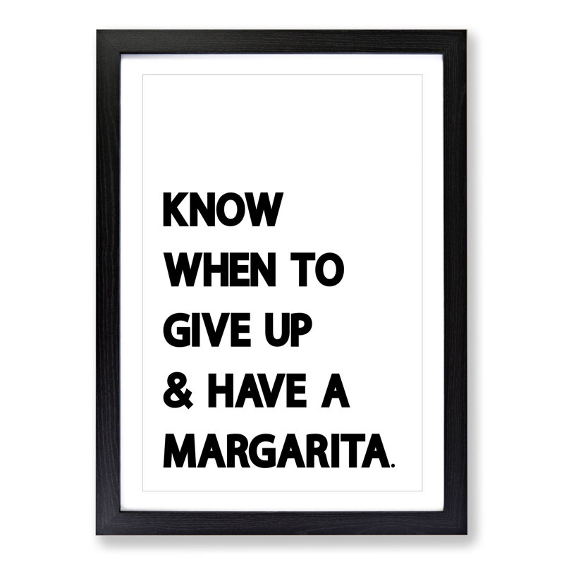 Margarita - Picture Frame Typography, Black, 48cm H x 36cm W x 2cm D