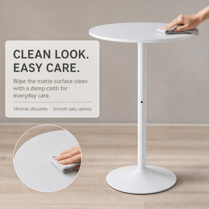 White Round Bar Table