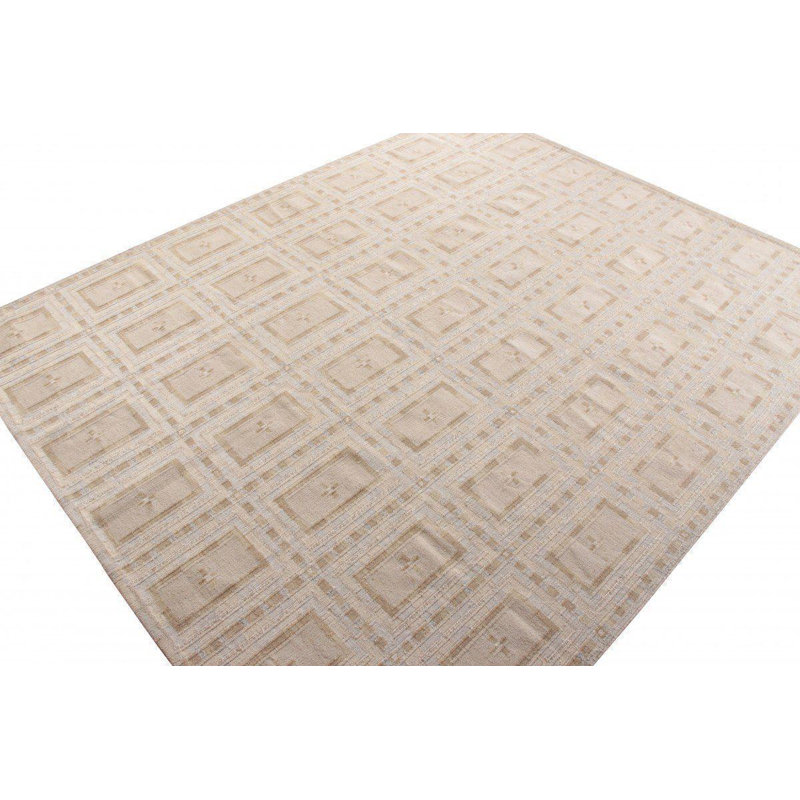 Scandinavian Wool Geometric Area Rug, Rectangle 9' x 12'