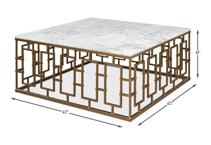 Brass Gate Solid Wood Coffee Table