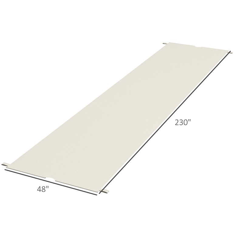 4 X 18ft Pergola Canopy Replacement, Khaki Blocking Cover, Compatible With 10 11.8ft Pergola, Simple And User- Install Suited For Assembly