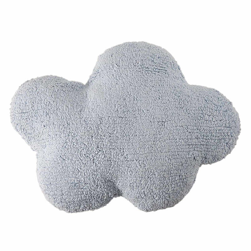 Clouds Cotton Blend Reversible Throw Pillow, Mustard