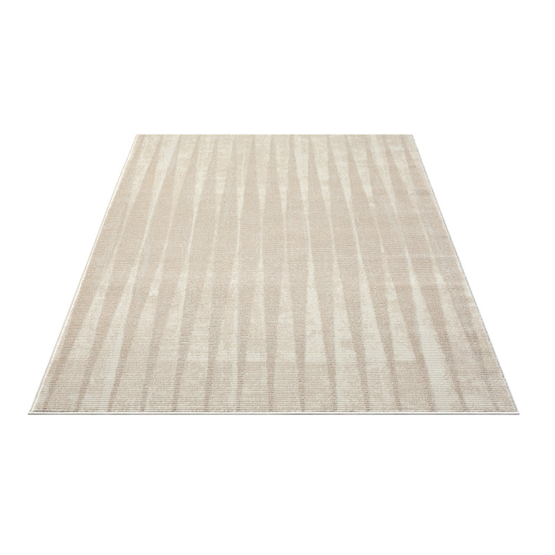 Tapis transitionnel neutre à lignes géométriques crème beige Abani Rugs, Rectangle 2 pi x 3 pi