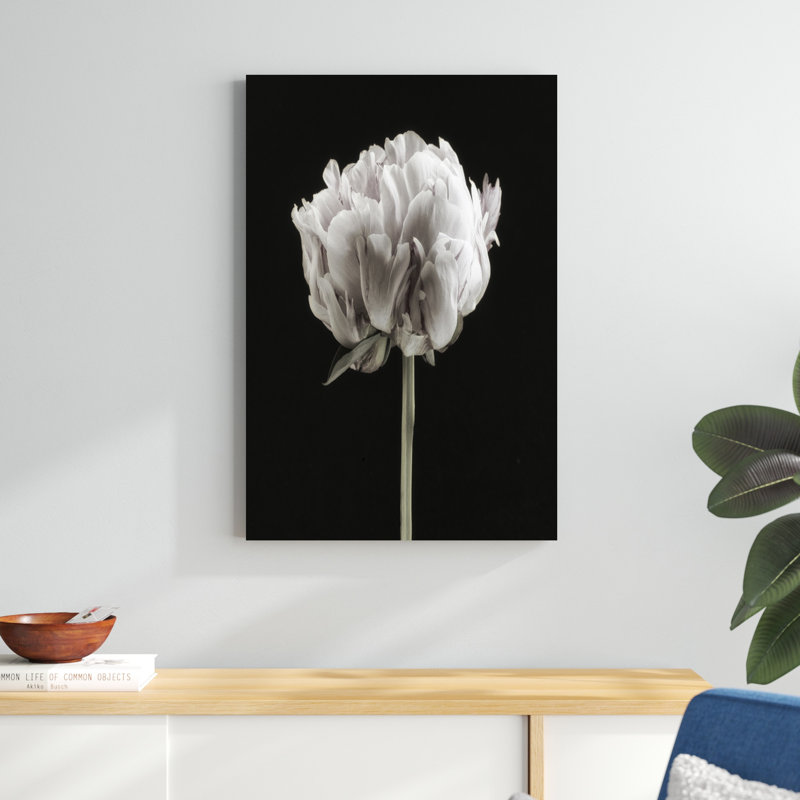Portrait de pivoine rosée II, H 36 po x l 24 po x P 1,25 po