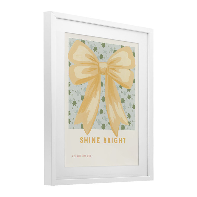 Shine Bright Bow, impression encadrée sous verre, design par Courtney Haley, H 16 po x l 13 po, Blanc