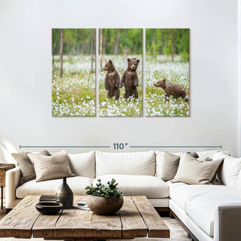 Brown Bear Cubs, 48" H x 74" W