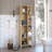 Corner Cabinet Womppi, Five Open Shelves, Single Door, Light Oak Finish-214683920